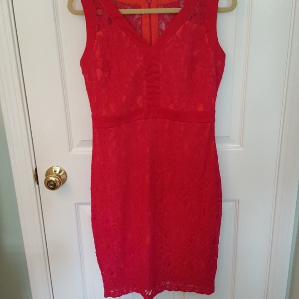 Lace knee length cocktail dress